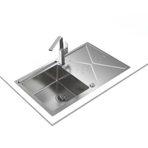 Teka BROOKLYN 50 M-XP Çelik Evye, Parlak Yüzey, Tezgah Üstü, 86x50 cm - 3