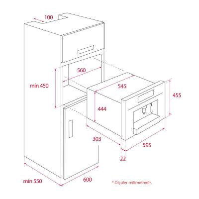 Teka CLC 835 MC BK-SS Kapsüllü Ankastre Kahve Makinası, 19 bar - 3