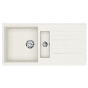 Teka CLIFF 60 B-TQ Granit Evye, Beyaz Renk, 1.5 Hazneli, Çift Yönlü, 100x50 cm - 1