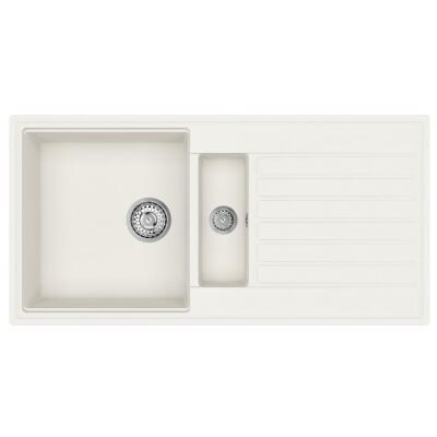 Teka CLIFF 60 B-TQ Granit Evye, Beyaz Renk, 1.5 Hazneli, Çift Yönlü, 100x50 cm - 1