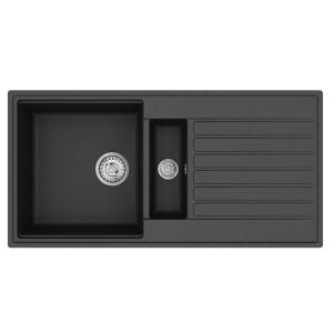 Teka CLIFF 60 B-TQ Granit Evye, Siyah Renk, 1.5 Hazneli, Çift Yönlü, 100x50 cm - 1