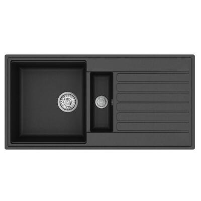 Teka CLIFF 60 B-TQ Granit Evye, Siyah Renk, 1.5 Hazneli, Çift Yönlü, 100x50 cm - 1