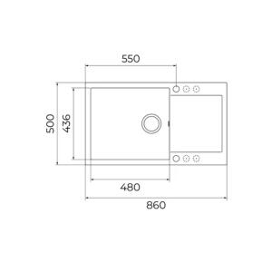 Teka CLIVO 60 B-TQ Granit Evye, Beyaz Renk, Tezgah Üstü, 86x50 cm - 2
