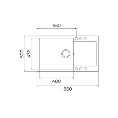 Teka CLIVO 60 B-TQ Granit Evye, Beyaz Renk, Tezgah Üstü, 86x50 cm - 2
