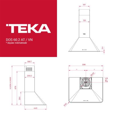 Teka Country DOS 60.2 AT Davlumbaz, 60 cm, Antrasit, Rustik, Retro - 3