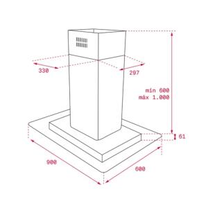 Teka DG3 985 Ada Davlumbaz, 90 cm - 2