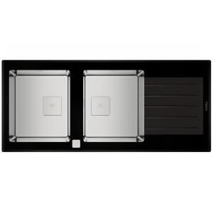 Teka DIAMOND RS15 2B 1D Tezgahüstü Cam Yüzeyli Paslanmaz Çelik Eviye, Çift Yönlü, 116x51 cm - 1