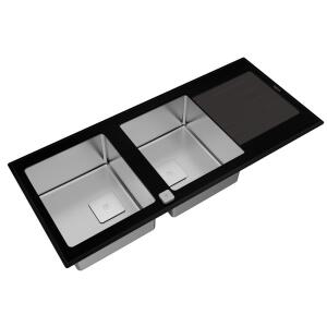 Teka DIAMOND RS15 2B 1D Tezgahüstü Cam Yüzeyli Paslanmaz Çelik Eviye, Çift Yönlü, 116x51 cm - 3