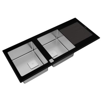 Teka DIAMOND RS15 2B 1D Tezgahüstü Cam Yüzeyli Paslanmaz Çelik Eviye, Çift Yönlü, 116x51 cm - 3