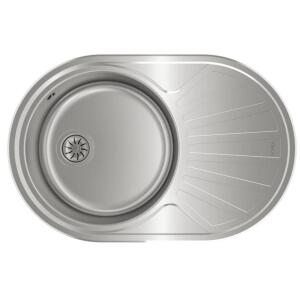 Teka DR 77 1B 1D Çelik Evye, Parlak Yüzey, Tezgah Üstü, Çift Yönlü, 77x50 cm - 1