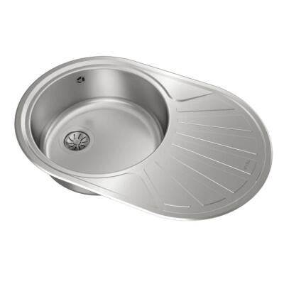 Teka DR 77 1B 1D Çelik Evye, Parlak Yüzey, Tezgah Üstü, Çift Yönlü, 77x50 cm - 2