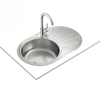 Teka DR 77 1B 1D Çelik Evye, Parlak Yüzey, Tezgah Üstü, Çift Yönlü, 77x50 cm - 3