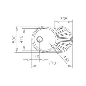Teka DR 77 1B 1D Çelik Evye, Parlak Yüzey, Tezgah Üstü, Çift Yönlü, 77x50 cm - 4