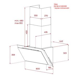 Teka DVI 88-G1 EOS BM Infinity G1 Duvar Tipi Davlumbaz, Siyah, 80cm - 3
