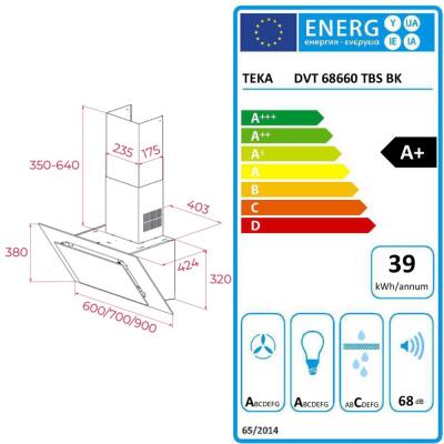 Teka DVT 68660 TBS BK Ankastre Siyah Davlumbaz, 60 cm - 5