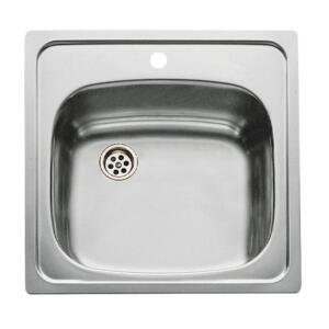 Teka E50 1B/465.465 1B Çelik Evye, Parlak Yüzey, Tezgah Üstü, 46x46 cm - 1