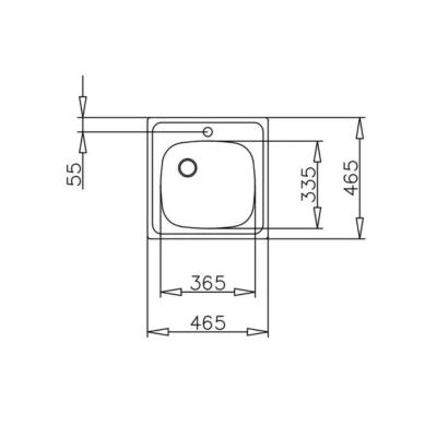 Teka E50 1B/465.465 1B Çelik Evye, Parlak Yüzey, Tezgah Üstü, 46x46 cm - 2