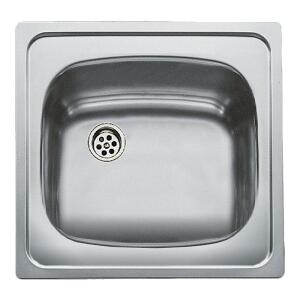 Teka E50 1B/465.440 1B Çelik Evye, Tezgah Üstü, Parlak Yüzey, 46x44 cm - Teka