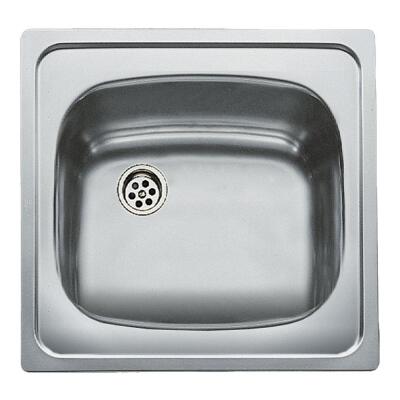 Teka E50 1B/465.440 1B Çelik Evye, Tezgah Üstü, Parlak Yüzey, 46x44 cm - 1