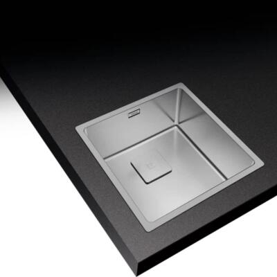 Teka FLEXLINEA RS15 40.40 Çelik Evye, Parlak Yüzey, Tezgah Üstü, Tezgaha Sıfır, Tezgah Altı, 44x44 cm - 2