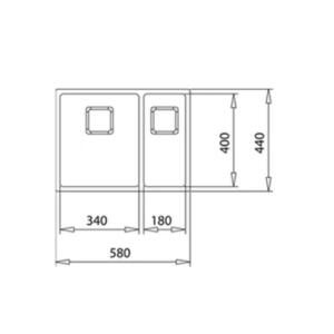 Teka FLEXLINEA RS15 2B 580 Çelik Evye, Parlak Yüzey, Tezgah Altı, Tezgaha Sıfır, Tezgah Üstü, 58x44 cm - 4