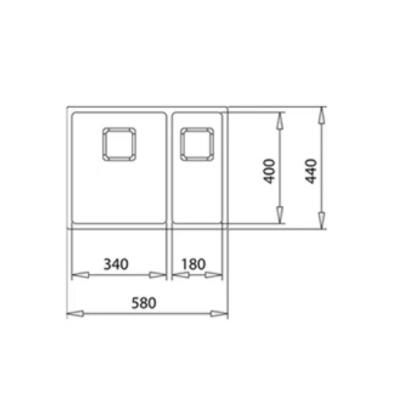 Teka FLEXLINEA RS15 2B 580 Çelik Evye, Parlak Yüzey, Tezgah Altı, Tezgaha Sıfır, Tezgah Üstü, 58x44 cm - 4