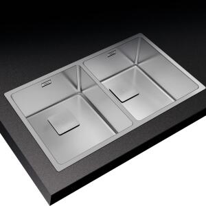 Teka FLEXLINEA RS15 2B 740 Çelik Evye, Parlak Yüzey, Tezgah Üstü, Tezgaha Sıfır, Tezgah Altı, 74x44 cm - 3