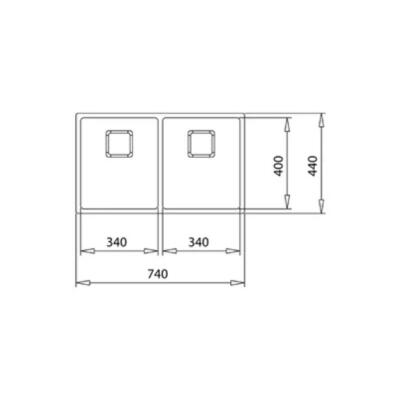 Teka FLEXLINEA RS15 2B 740 Çelik Evye, Parlak Yüzey, Tezgah Üstü, Tezgaha Sıfır, Tezgah Altı, 74x44 cm - 4