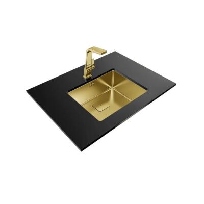 Teka FLEXLINEA RS15 50.40 BRASS, Paslanmaz Çelik Mutfak Evyesi, Pirinç Renk, Tezgah Altı, 50x40 cm - 2