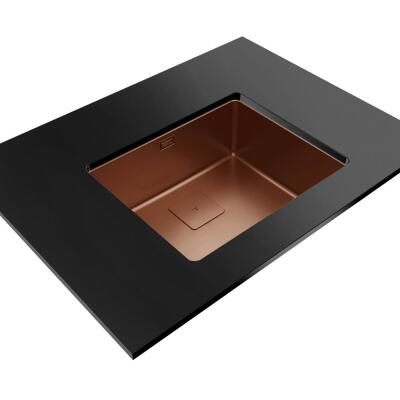 Teka FLEXLINEA RS15 50.40 Çelik Evye, Bakır Yüzey, Tezgah Üstü, Tezgah Altı, Tezgaha Sıfır, 54x44 cm - 2