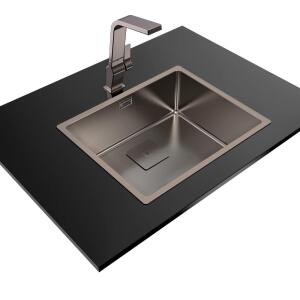 Teka FLEXLINEA RS15 50.40 Çelik Evye, Titanyum Yüzeyli, Tezgah Üstü, Tezgah Altı, Tezgaha Sıfır, 54x44 cm - 3