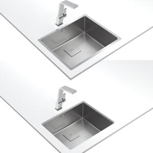 Teka FLEXLINEA RS15 50.40 PURECLEAN Çelik Evye, Tezgah Üstü, Tezgah Altı, Tezgaha Sıfır, 54x44 cm - 3