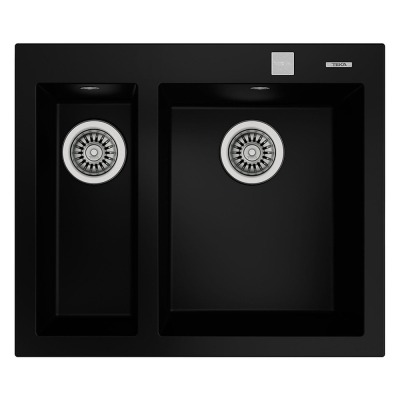 Teka FORSQUARE 2B 590 TG AUTO BLACK Granit Evye, Tezgah Üstü, 59X50 cm - 1