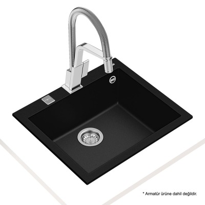 Teka FORSQUARE 50.40 TG BLACK Granit Evye, Tezgah üstü, 57x50 cm - 2