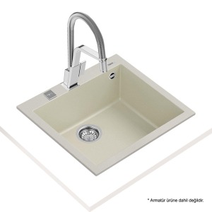 Teka FORSQUARE 50.40 TG BRIGHT CREAM Granit Evye, Tezgah üstü - 2