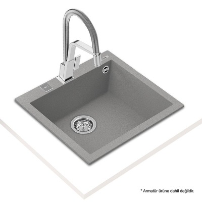 Teka FORSQUARE 50.40 TG STONE GREY Granit Evye, Tezgah üstü - 2