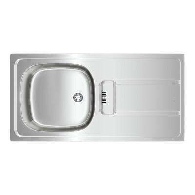 Teka GRAVITY 45 E-XM 1B 1D Çelik Evye, Sağ Damlalıklı, Mikro Keten Yüzey, Tezgah Üstü, 86x43 cm - 1