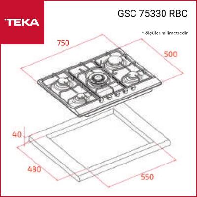 Teka GSC 75330 RBC VN Ankastre Ocak, Vanilya, Country, 75cm, 5 Göz, 1 Wok - 2
