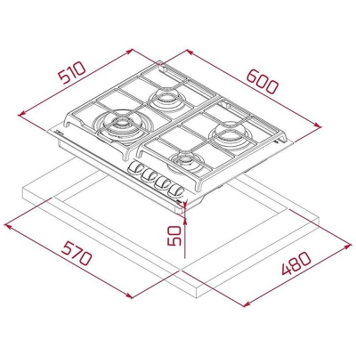 Teka GZC 64320 XBC ST Ankastre Ocak, Stone Grey - 2