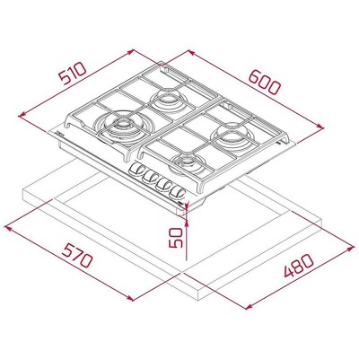 Teka GZC 64320 XBC ST Ankastre Ocak, Stone Grey - 2