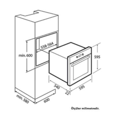 Teka HAK 625 WH Ankastre Fırın, Beyaz cam - 2