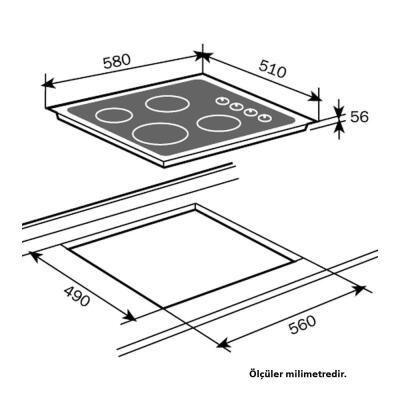 Teka HL LUX 60 4G AI AL BUT Ankastre Cam Ocak, Siyah Renk, 60 cm - 4