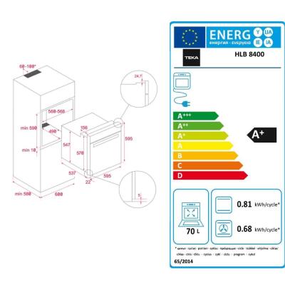 Teka HLB 8400 BK Ankastre Fırın, Dokunmatik Ekranlı, Siyah Renk - 3