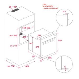 Teka HLB 8400 FBK Full Black Ankastre Fırın, Turbo, 9 Program, 70 LT - 3
