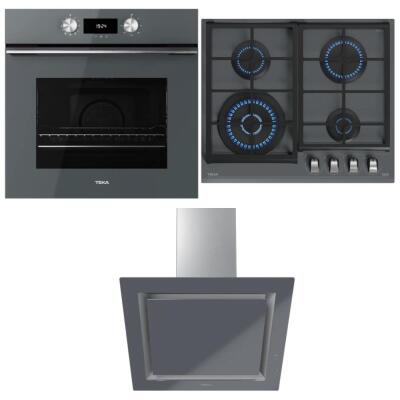 Teka HLB 8400 ST Fırın, GZC 64320 XBC ST E4 Ocak, DLV 68660 ST TOS Davlumbaz, Stone Grey Renk, Ankastre Set - 1