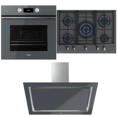 Teka HLB 8400 ST Fırın, GZC 75330 XBC ST E4 Ocak, DLV 98660 ST TOS Davlumbaz, Stone Grey Renk, Ankastre Set - 1