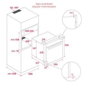Teka HLB 8400 WH Ankastre Fırın, Beyaz, 9 program, 70 Lt - 4