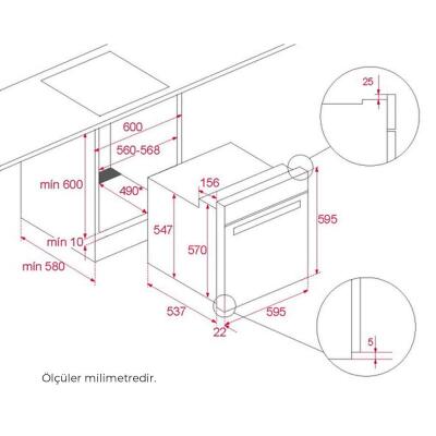 Teka HLB 85-G1 P BM MaestroPizza Ankastre Fırın, 71 LT, 8 program, Turbo, Siyah mat - 4