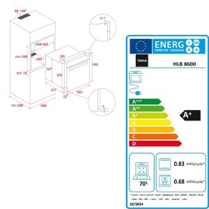 Teka HLB 8600 ST Ankastre Turbo Fırın, A+, Stone Grey - 4