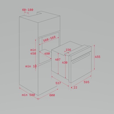 Teka HLC 840 ST Ankastre Fırın, Stone Grey - 2